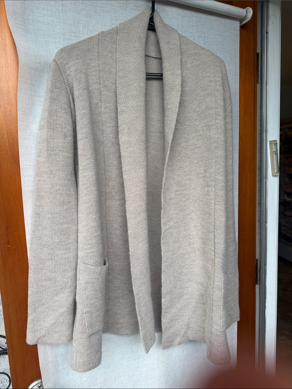 Brandy Melville Taupe Open-Front Shawl Collar Cardigan with no tag Size S